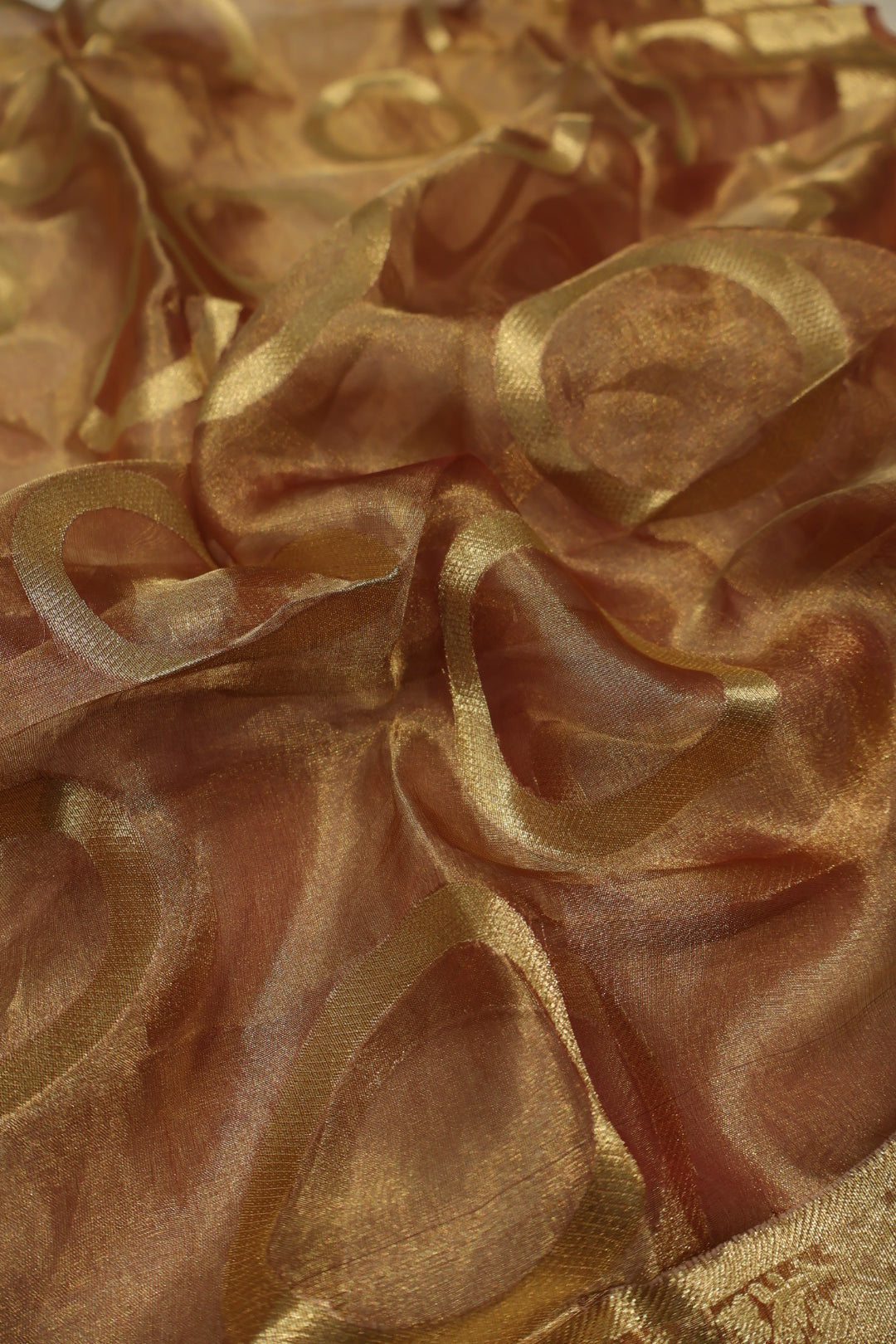 Magenta Golden Banarasi Pure Tissue Silk Woven Unstitched Suit Set With Pure Tissue Silk Woven Dupatta The Banarasee Aura