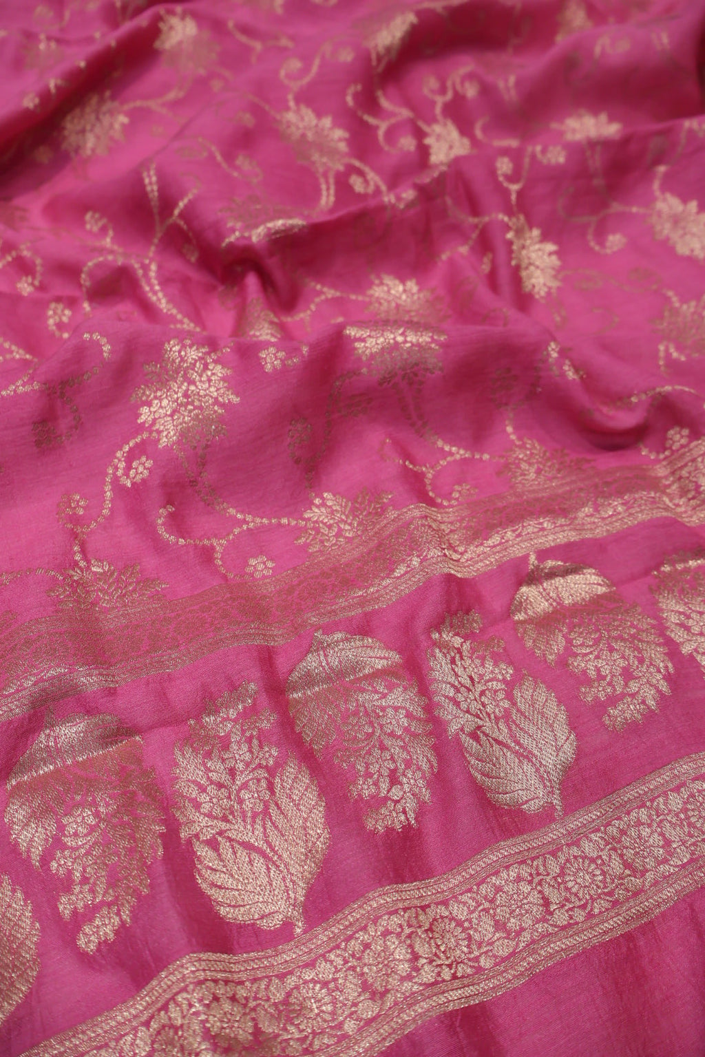 Pink Banarasi Pure Moonga Silk Woven Unstitched Suit Set With Pure Moonga Silk Woven Dupatta The Banarasee Aura