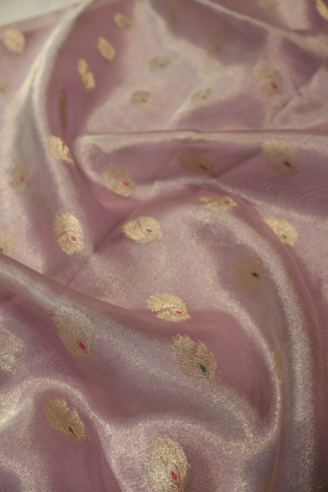 Onion Pink Silver Banarasi Pure Tissue Silk Meenakari Woven Unstitched Suit Set With Pure Tissue Silk Woven Rangkat Dupatta The Banarasee Aura