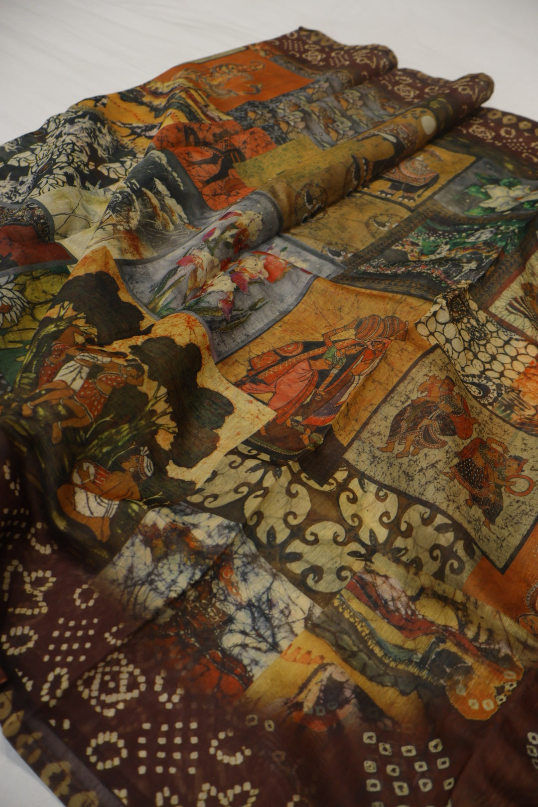 Coffee Brown Chanderi Embroidered Unstitched Suit Set With Chanderi Digital Printed Dupatta The Banarasee Aura