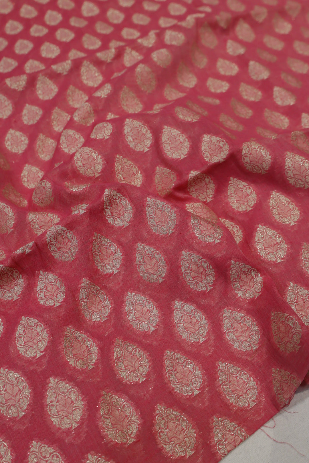 Pink Banarasi Chanderi Silk Blend  Woven Unstitched Suit Set With Chanderi Woven Dupatta The Banarasee Aura