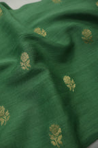 Green Banarasi Pure Moonga Silk Woven Unstitched Suit Set With Pure Moonga Silk Woven Dupatta The Banarasee Aura
