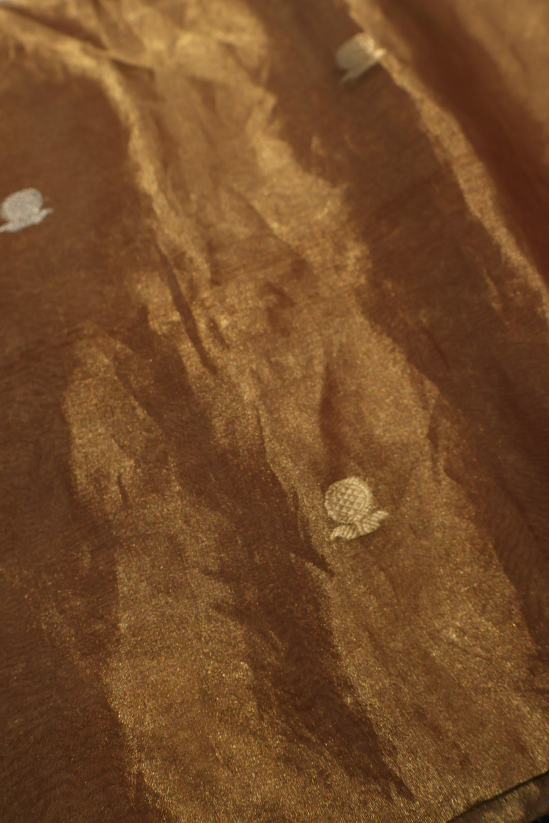 Brown Gold Banarasi Pure Tissue Silk Sona Roopa Kadhwa Woven Unstitched Suit Set With Pure Tissue Silk Kadhwa Woven Dupatta The Banarasee Aura