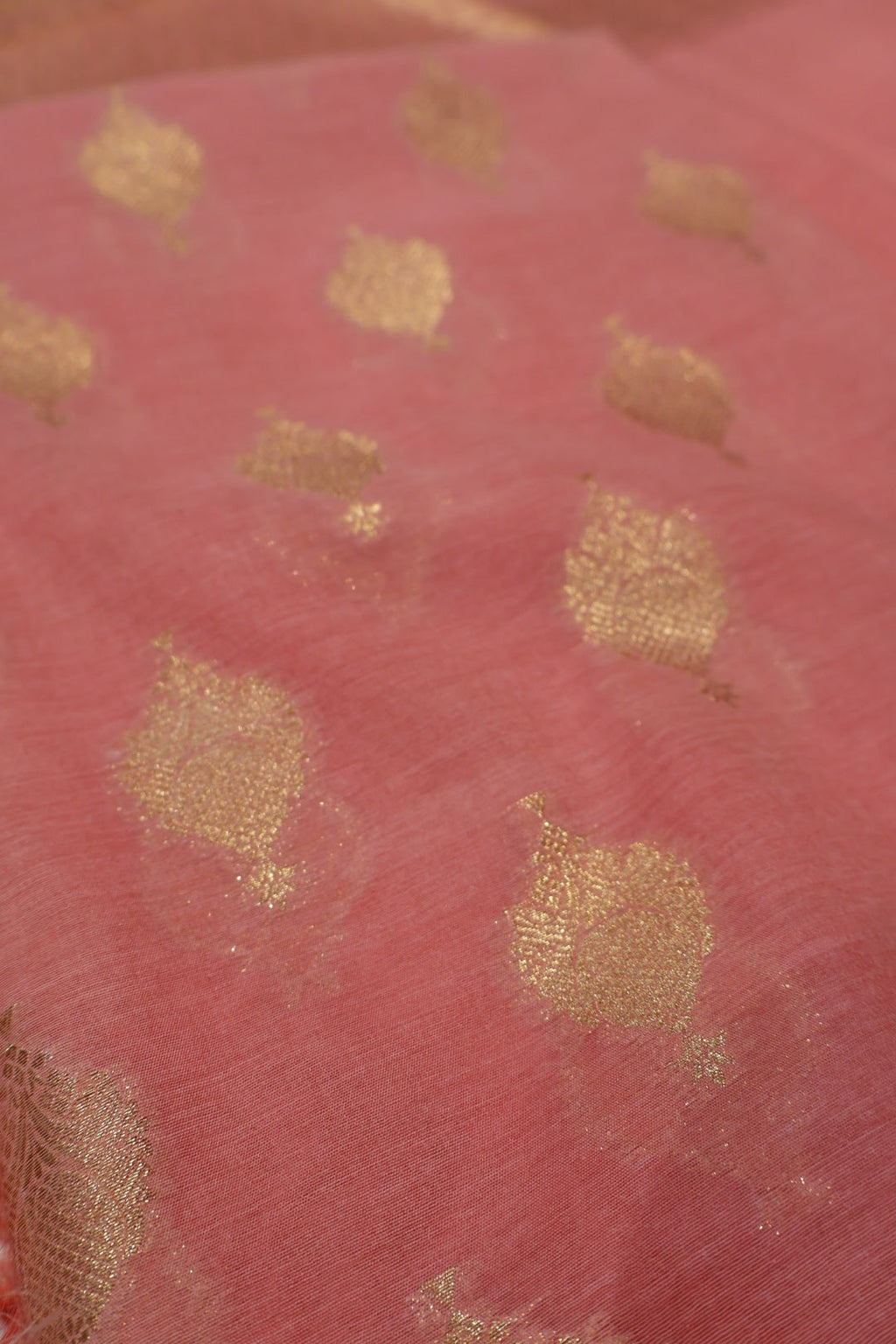 Pink Banarasi Chanderi Silk Blend  Woven Unstitched Suit Set With Chanderi Woven Dupatta The Banarasee Aura