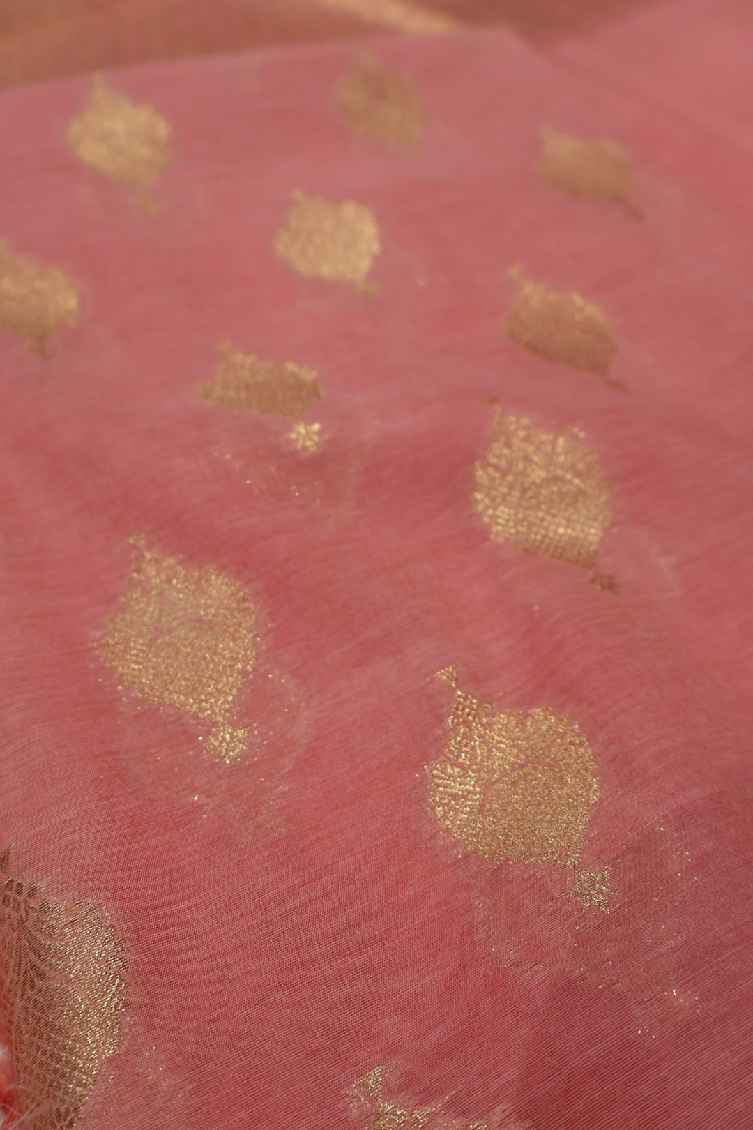 Pink Banarasi Chanderi Silk Blend  Woven Unstitched Suit Set With Chanderi Woven Dupatta The Banarasee Aura