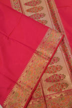 Fuchsia Pink Banarasi Katan Silk Golden Zari with Tilfi Meenakari Weaved Saree With Blouse The Banarasee Aura