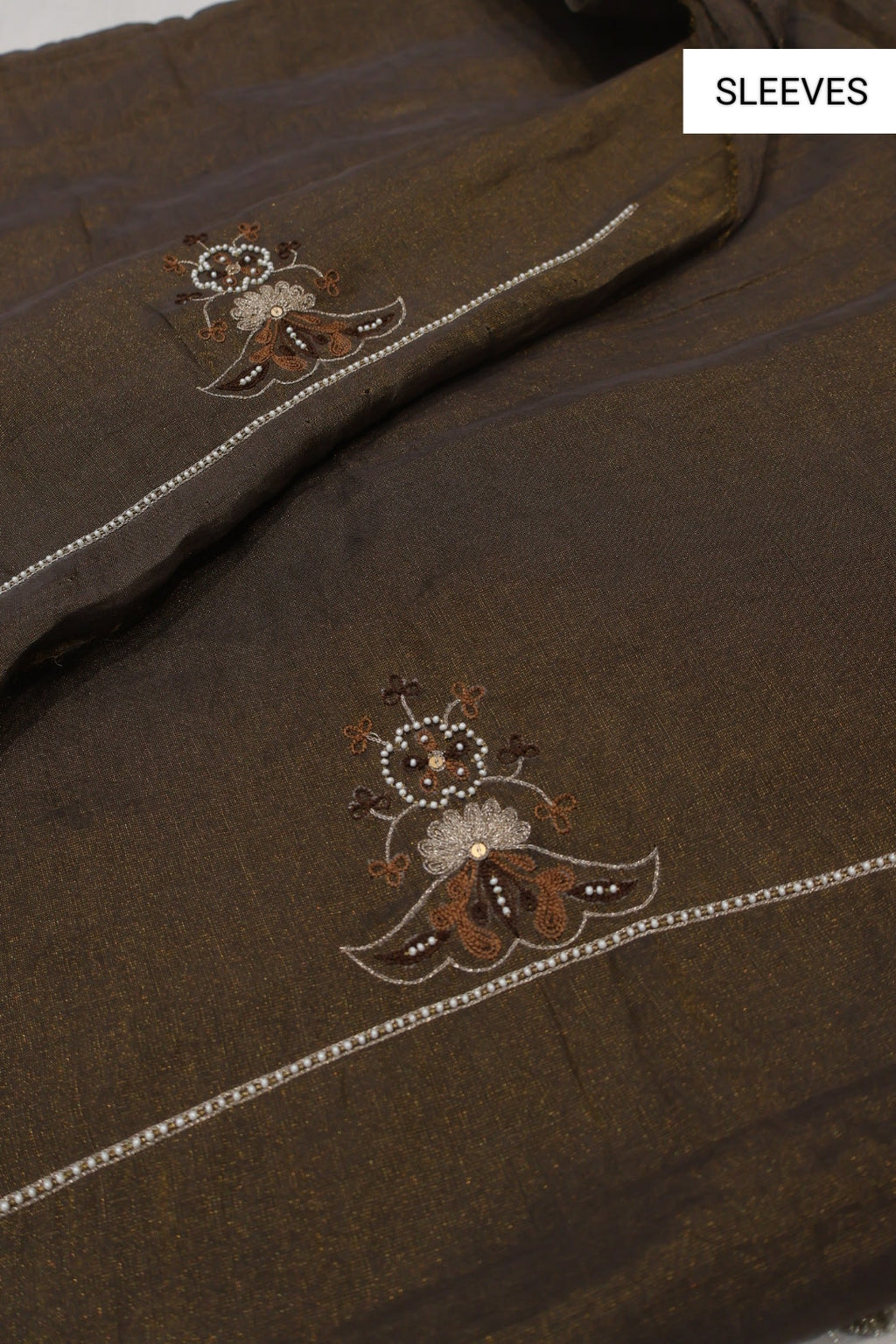 Coffee Brown Banarasi Pure Tissue Silk Hand Embroidered Unstitched Suit Set with Pure Tissue Silk woven Dupatta The Banarasee Aura