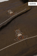 Coffee Brown Banarasi Pure Tissue Silk Hand Embroidered Unstitched Suit Set with Pure Tissue Silk woven Dupatta The Banarasee Aura