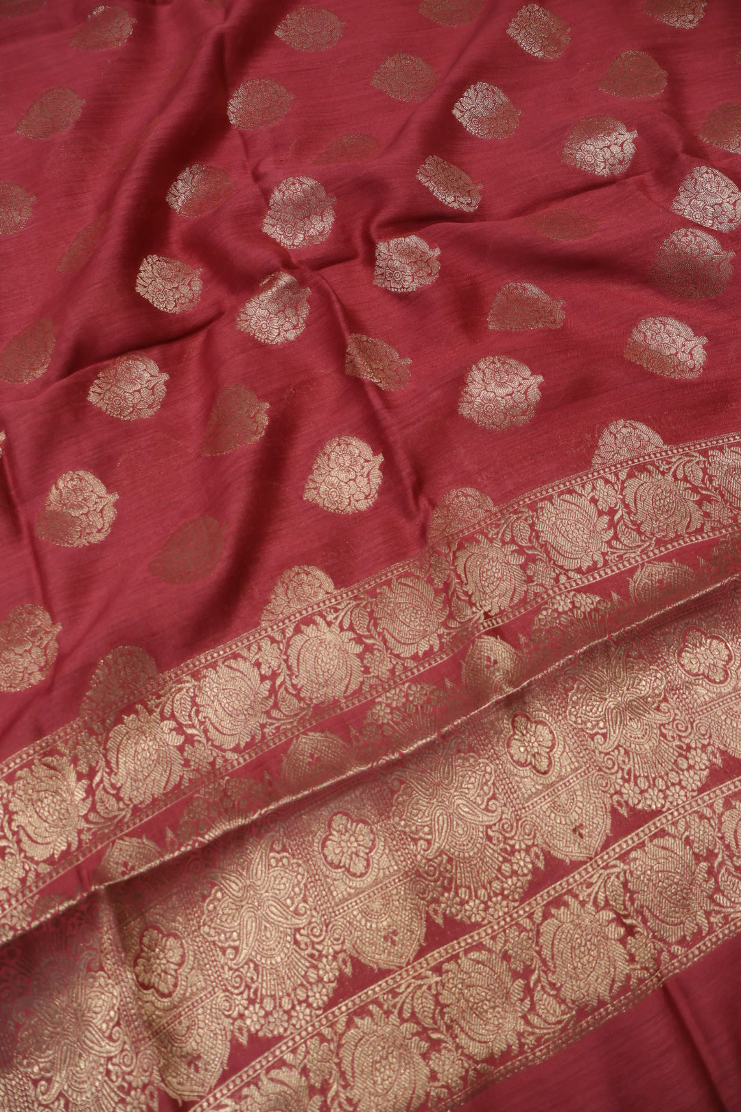 Maroon Banarasi Pure Moonga Silk Woven Unstitched Suit Set With Pure Moonga Silk Woven Dupatta The Banarasee Aura