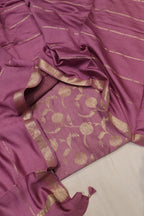 Purple Banarasi Pure Chiniya Silk Woven Unstitched Suit Set With Pure Chiniya Silk Woven Dupatta The Banarasee Aura