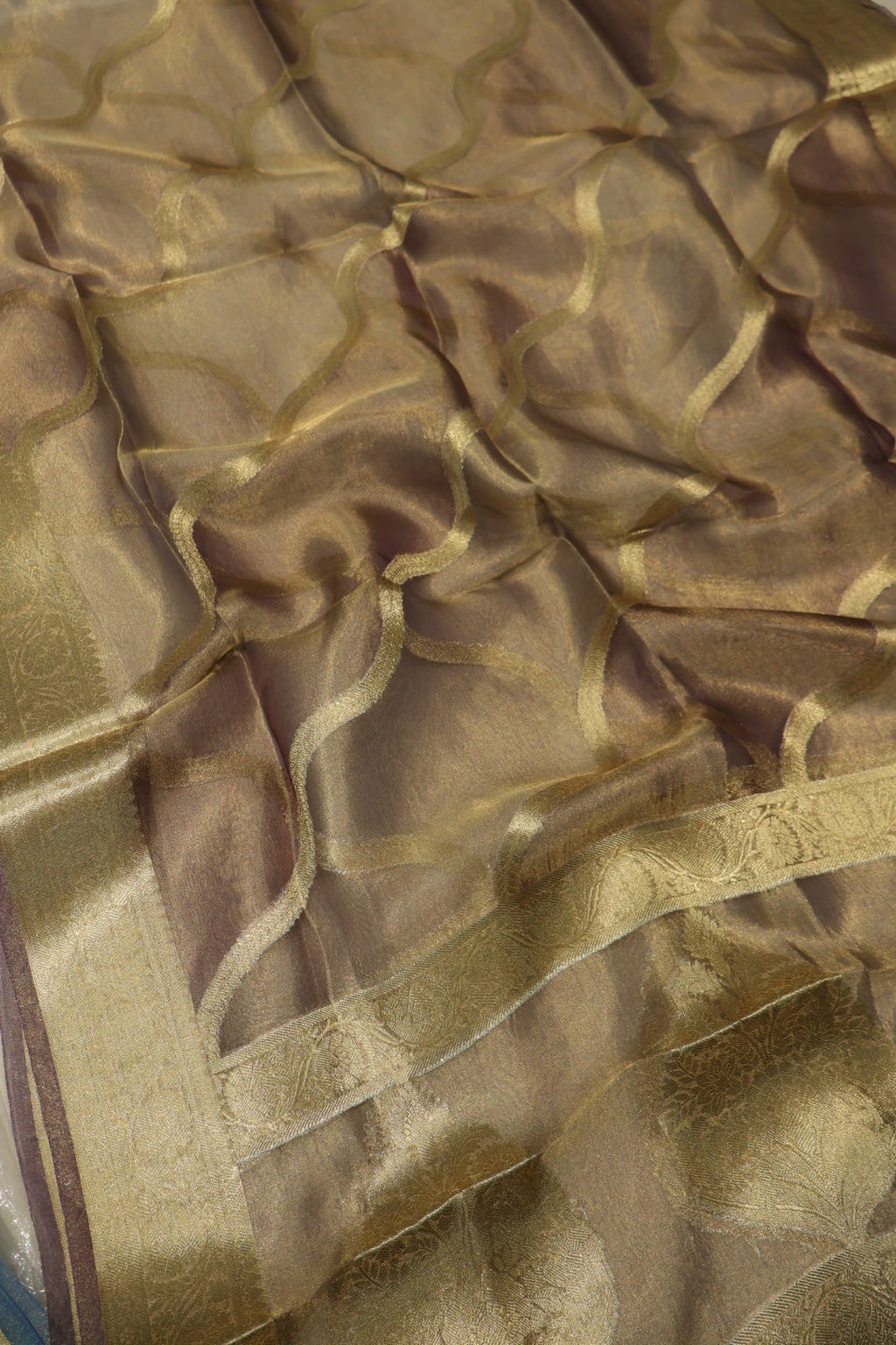 Purple Golden Banarasi Pure Tissue Silk Woven Unstitched Suit Set With Pure Tissue Silk Woven Rangkat Dupatta The Banarasee Aura