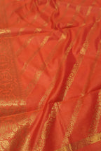 Orange Reddish Cotton Silk Meenakari Woven Unstitched Banarasi Suit Set The Banarasee Aura
