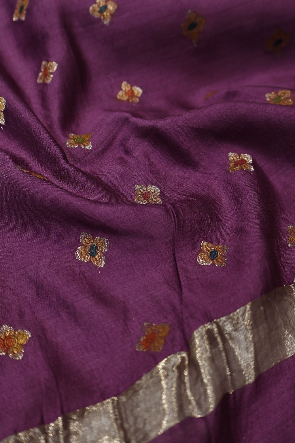 Purple Banarasi Pure Chiniya Silk Kadhwa Woven Unstitched Suit Set With Pure Chiniya Silk Woven Hand Painted Dupatta The Banarasee Aura