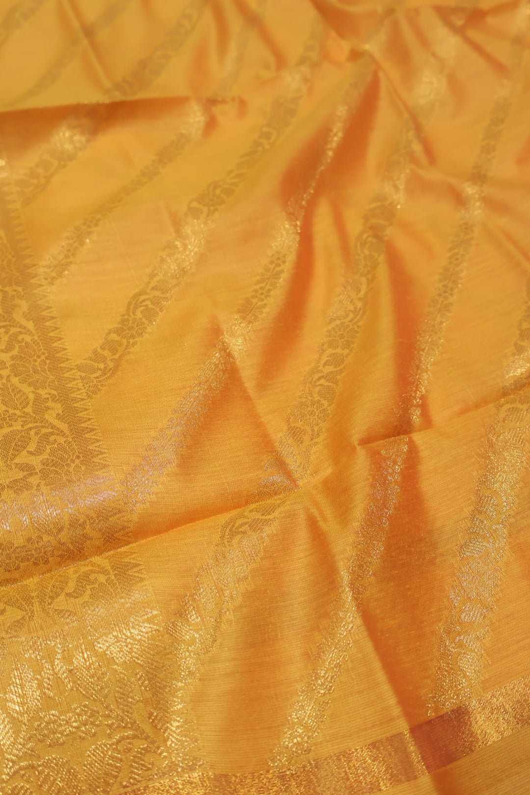 Yellow Cotton Silk Meenakari Woven Unstitched Banarasi Suit Set The Banarasee Aura
