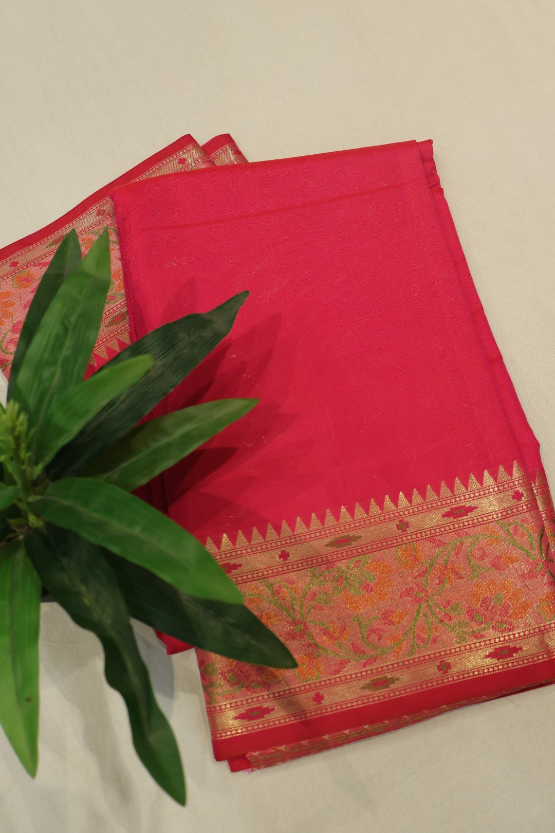 Fuchsia Pink Banarasi Katan Silk Golden Zari with Tilfi Meenakari Weaved Saree With Blouse The Banarasee Aura