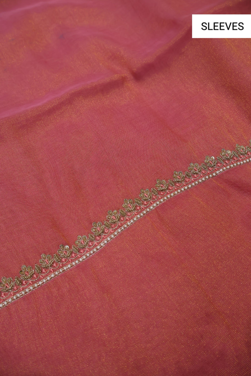 Hot Pink Banarasi Pure Tissue Hand Embroidered Unstitched Suit Set with Pure Tissue Stripes Dupatta The Banarasee Aura
