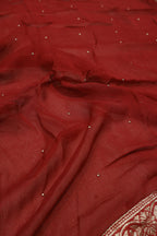 Maroon Dola Silk Woven Unstitched Suit Set With Chiffon Dupatta The Banarasee Aura