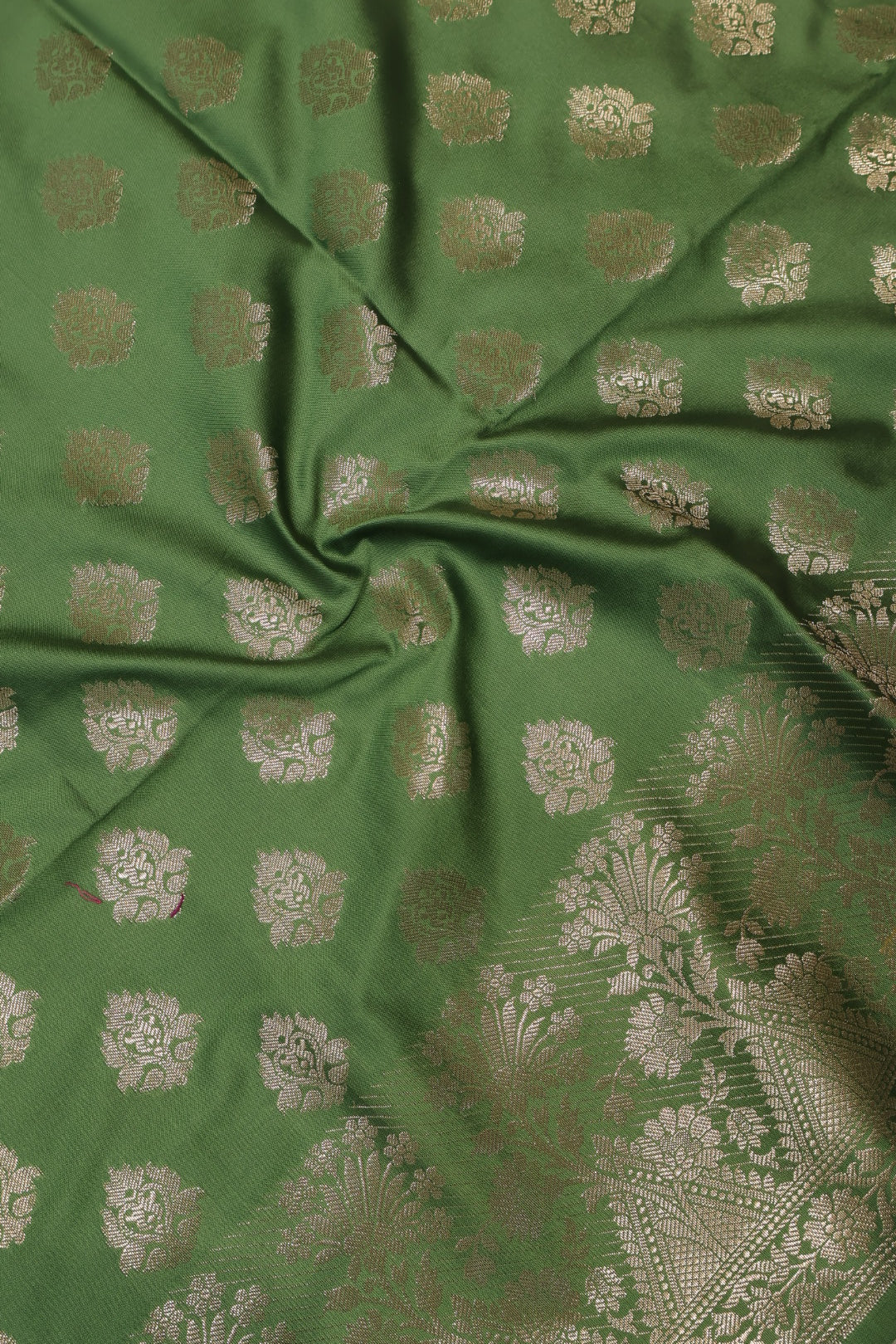 Green Katan Silk Woven Unstitched Banarasi Suit Set The Banarasee Aura