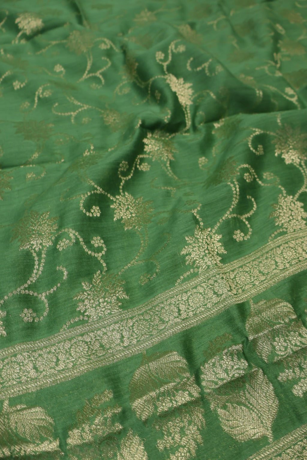 Green Banarasi Pure Moonga Silk Woven Unstitched Suit Set With Pure Moonga Silk Woven Dupatta The Banarasee Aura