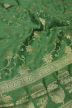 Green Banarasi Pure Moonga Silk Woven Unstitched Suit Set With Pure Moonga Silk Woven Dupatta The Banarasee Aura