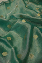 Turquoise Green Silver Banarasi Pure Tissue Silk Woven Unstitched Suit Set With Pure Tissue Silk Woven Dupatta The Banarasee Aura