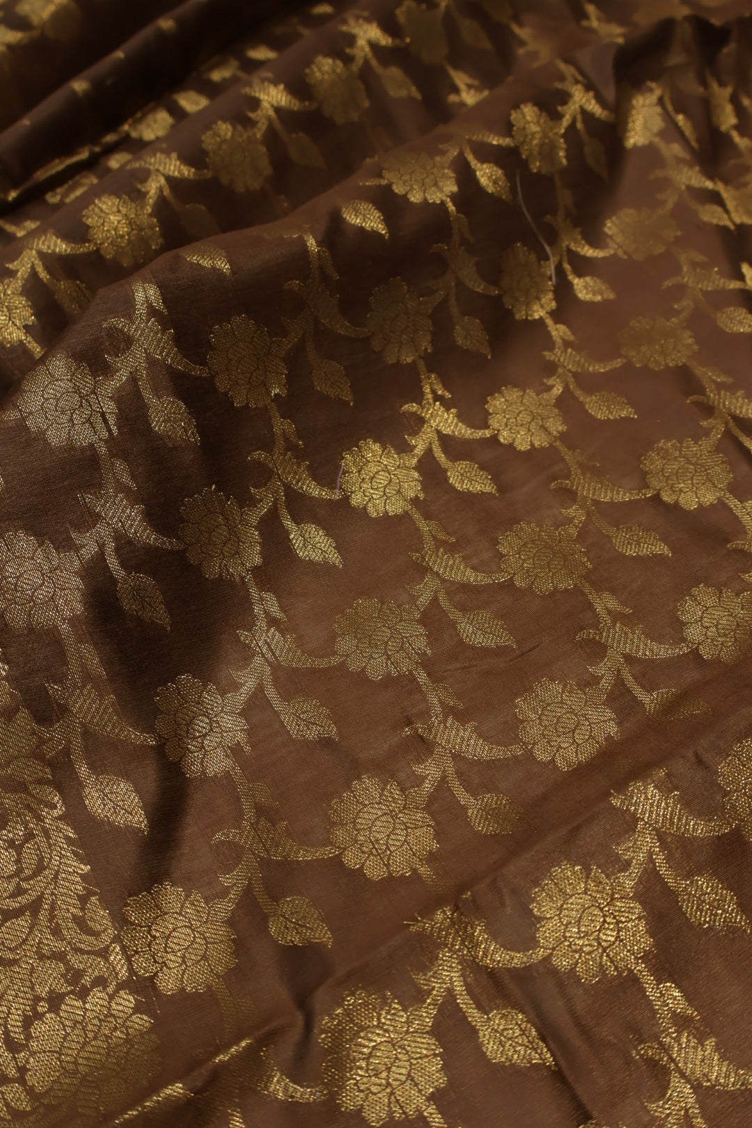 Chocolate Brown Cotton Silk Meenakari Woven Unstitched Banarasi Suit Set The Banarasee Aura