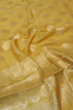 Mustard Banarasi Pure Moonga Silk Woven Unstitched Suit Set With Pure Moonga Silk Woven Dupatta The Banarasee Aura