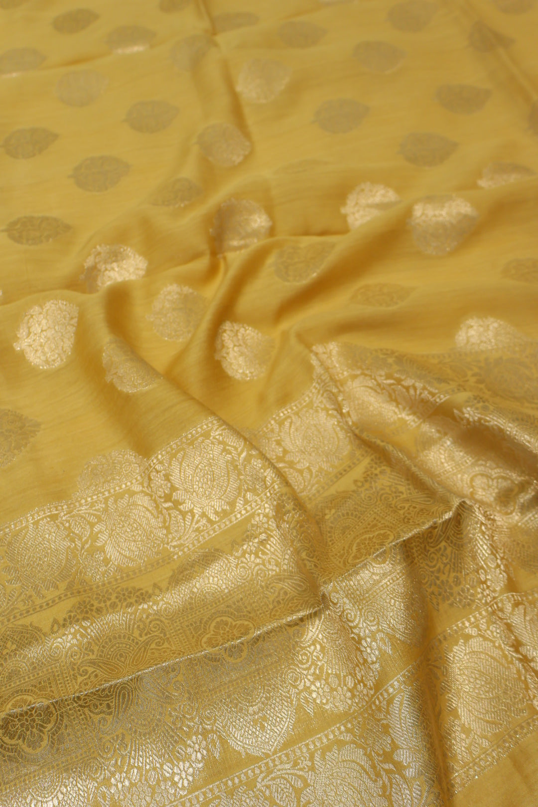 Mustard Banarasi Pure Moonga Silk Woven Unstitched Suit Set With Pure Moonga Silk Woven Dupatta The Banarasee Aura