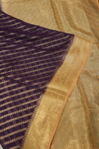 Purple Pure Mal Chanderi Banarasi Golden Zari Weaved Saree With Blouse The Banarasee Aura