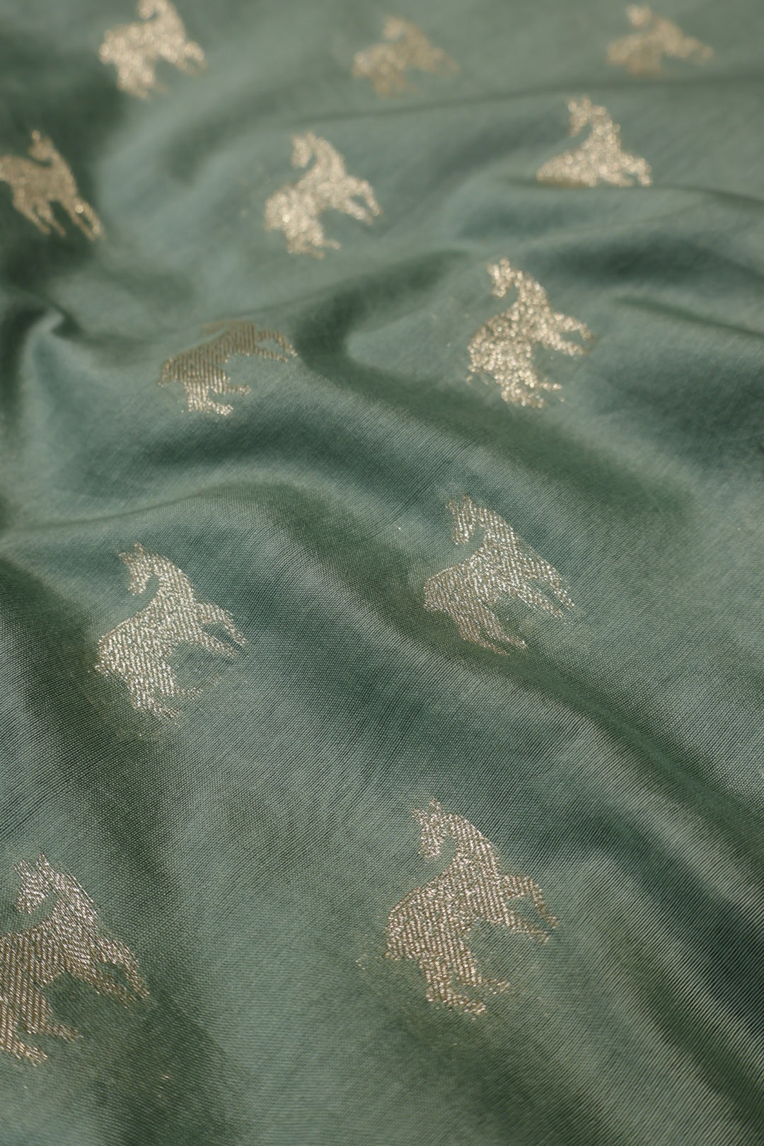 Sea Green Banarasi Pure Chanderi Silk Woven Unstitched Suit Set With Pure Chanderi Silk Woven Dupatta The Banarasee Aura