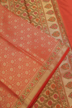 Red Banarasi Katan Silk Brocade Golden Zari with Tilfi Meenakari Weaved Saree With Blouse The Banarasee Aura