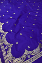 Royal Blue Katan Silk Sona Roopa Woven Unstitched Banarasi Suit Set