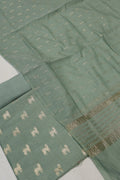 Sea Green Banarasi Pure Chanderi Silk Woven Unstitched Suit Set With Pure Chanderi Silk Woven Dupatta The Banarasee Aura