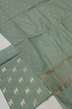 Sea Green Banarasi Pure Chanderi Silk Woven Unstitched Suit Set With Pure Chanderi Silk Woven Dupatta The Banarasee Aura
