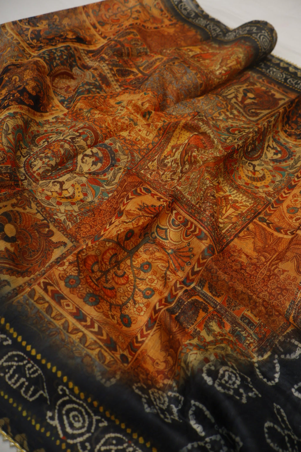 Black Chanderi Embroidered Unstitched Suit Set With Chanderi Digital Printed Dupatta The Banarasee Aura