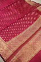 Rani Pink Chanderi Silk Banarasi Zari Weaved Saree With Blouse The Banarasee Aura