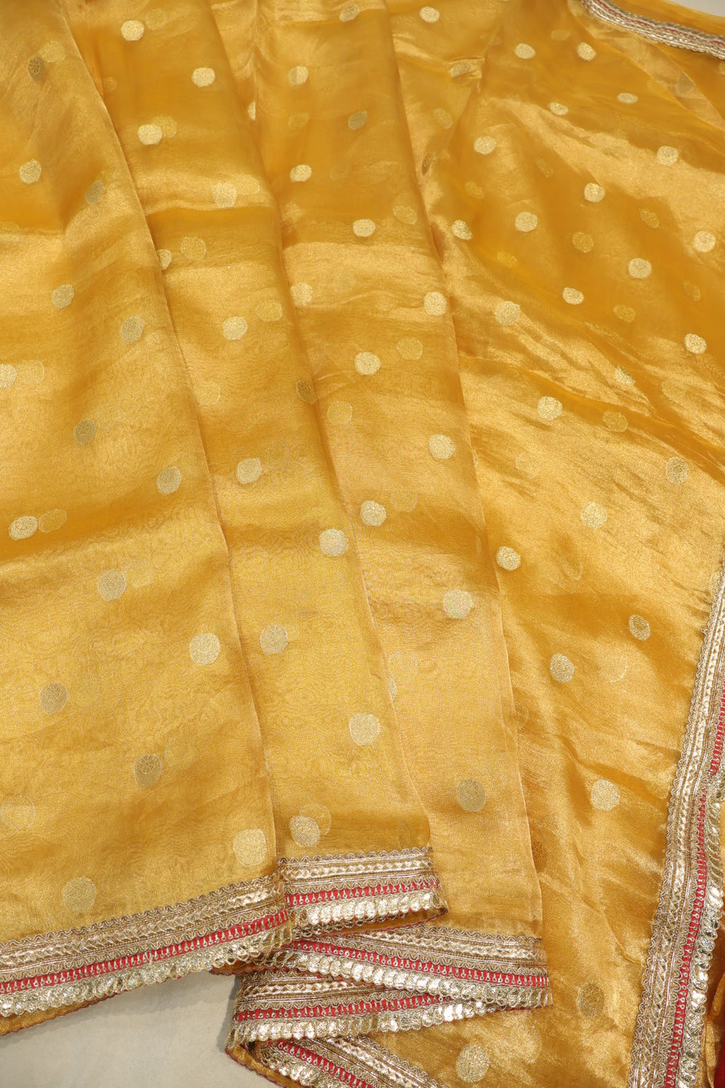 Yellow Pure Banarasi Tissue Silk Weaved Saree With Pure Contrast Brocade Silk Blouse The Banarasee Aura