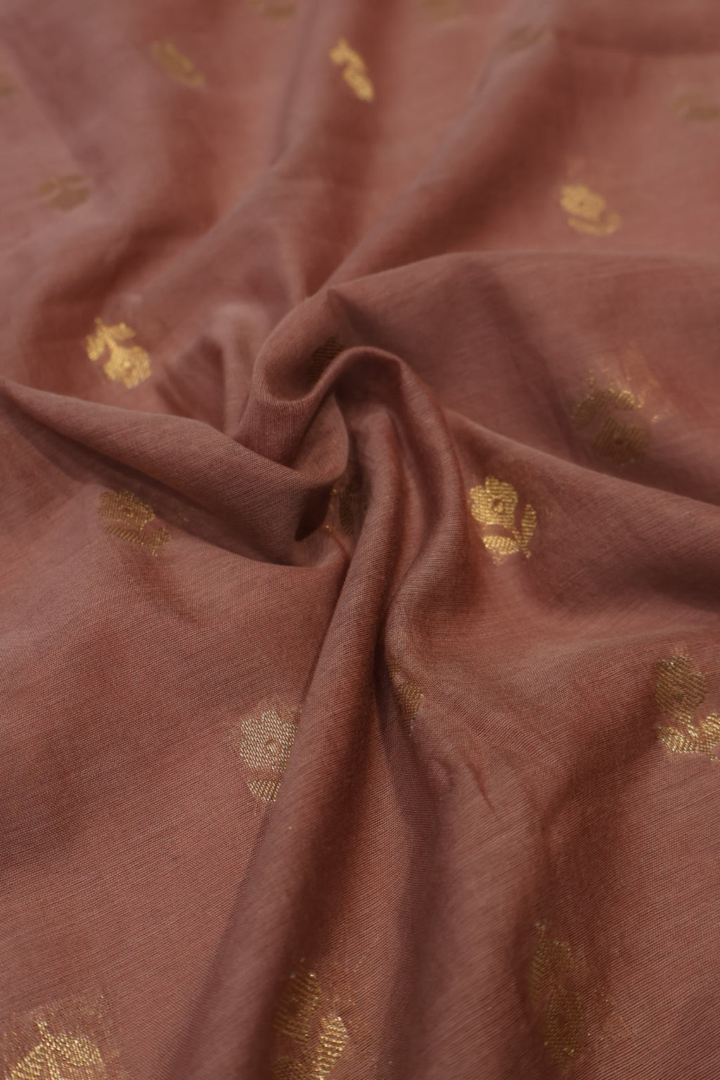Rose Brown Banarasi Pure Tissue Stripes Hand Embroidered Unstitched Suit Set with Pure Chanderi Silk Woven Dupatta The Banarasee Aura