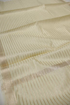 Buttercream Ivory Banarasi Silk Blend  Woven Unstitched Suit Set With Silk Blend Woven Dupatta The Banarasee Aura