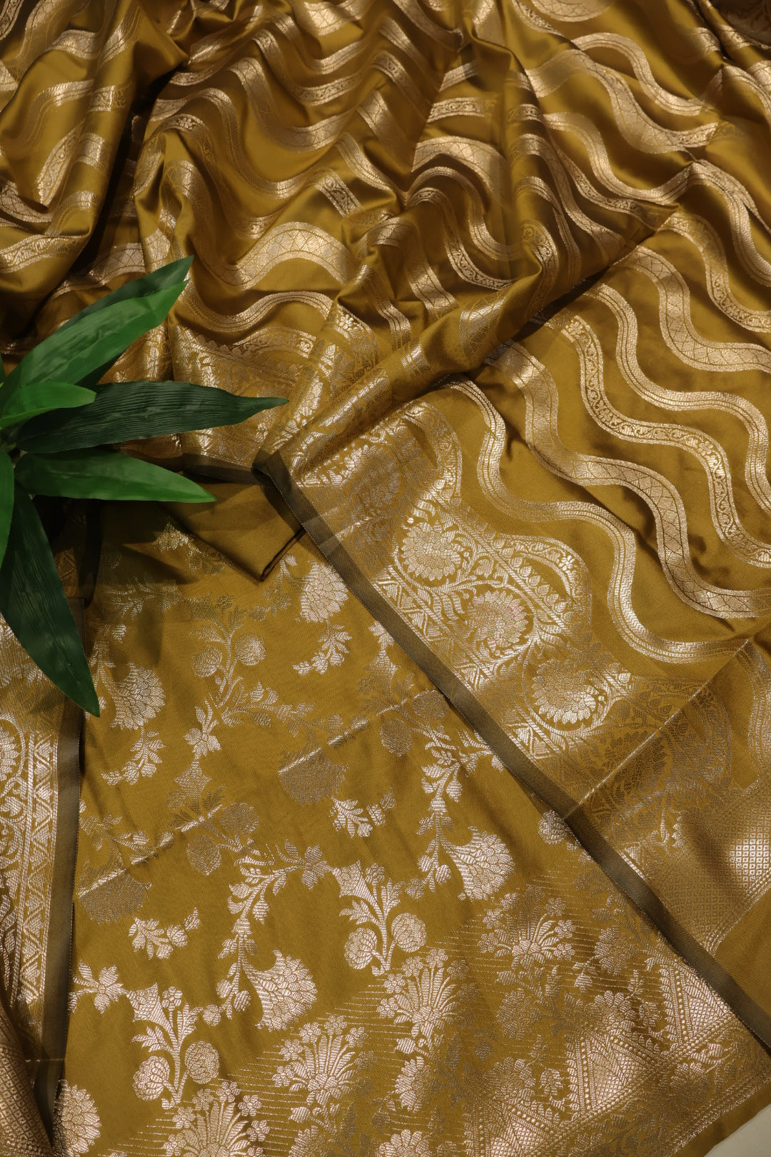 Mustard Katan Silk Woven Unstitched Banarasi Suit Set The Banarasee Aura