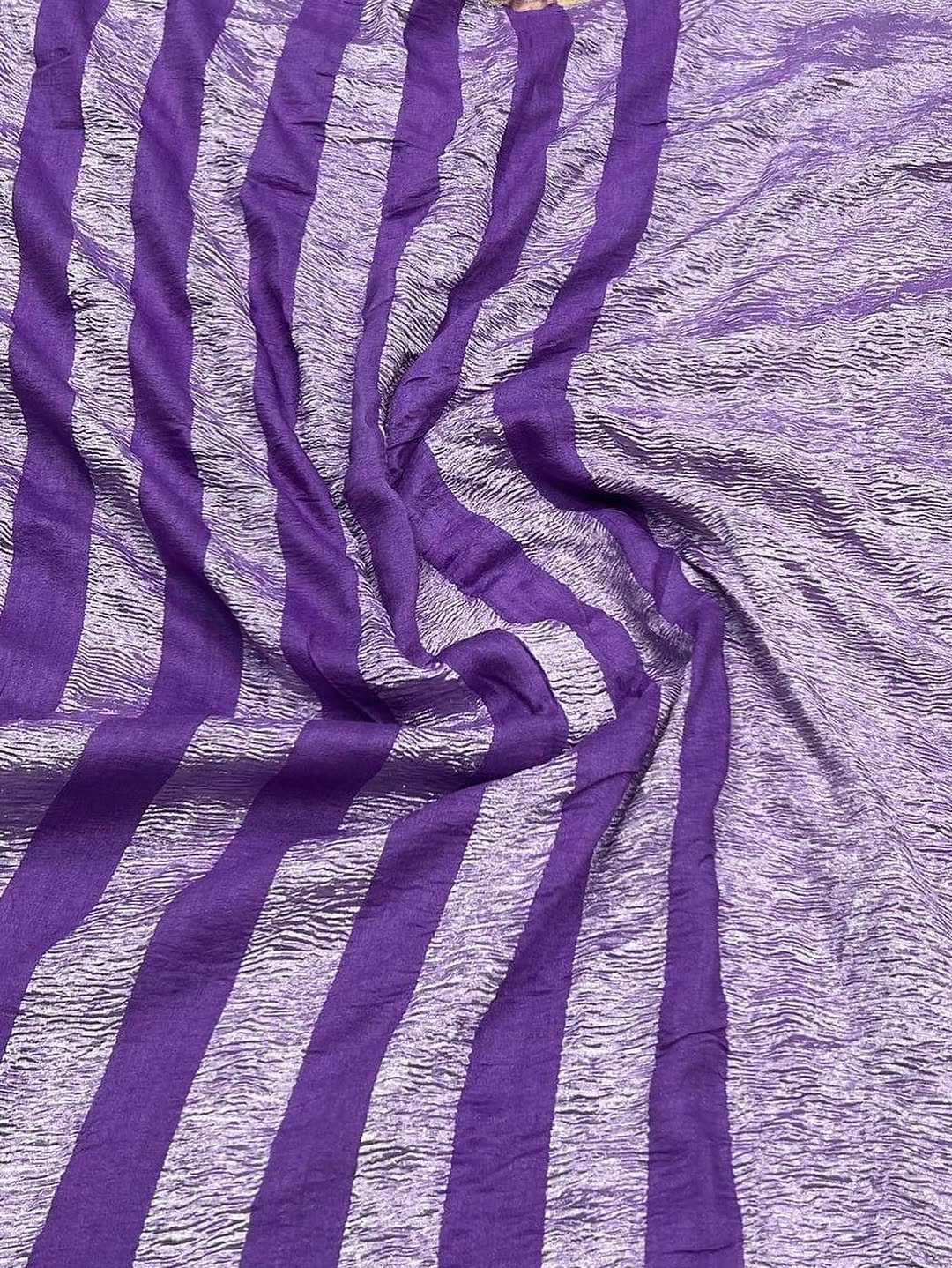 Purple Moonga Tissue Banarasi Saree With Crushed Tissue Blouse The Banarasee Aura