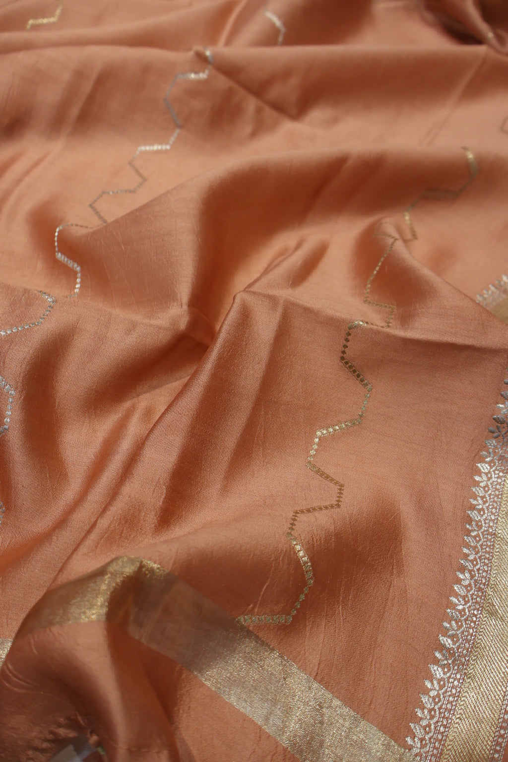 Rust Banarasi Pure Chiniya Silk Woven Unstitched Suit Set With Pure Chiniya Silk Sona Roopa Woven Dupatta The Banarasee Aura